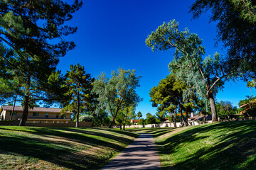 A walking path on  the greenway in Scottsdale, Arizona