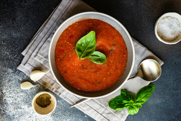 Traditional spanish soup gazpacho