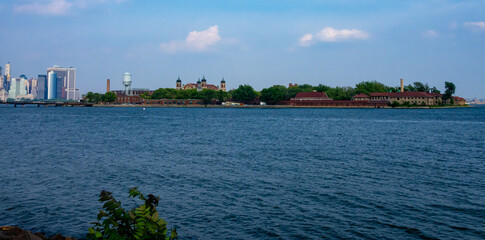 Ellis Island, New York seen from Liberty State Park, Jersey City, New Jersey