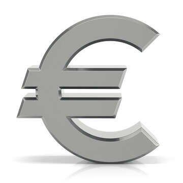 Silver euro sign, symbol