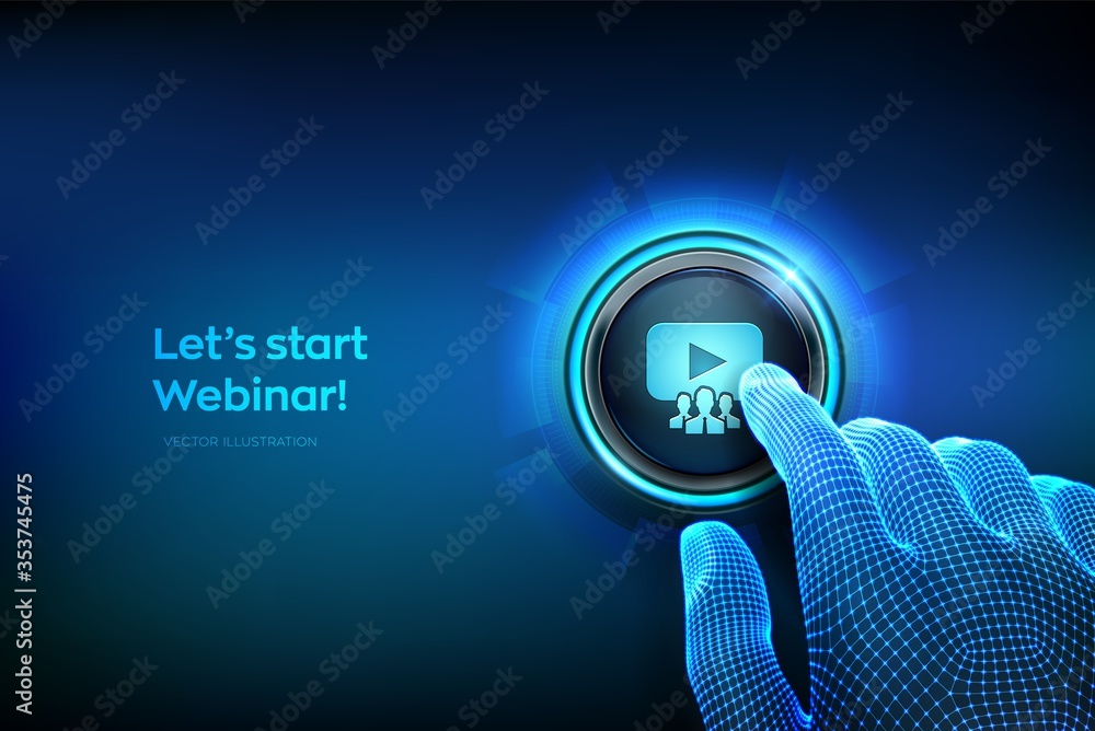 Poster webinar. internet conference. web based seminar. distance learning. e-learning training business tec