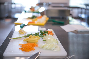 chopped vegetables on a cutting board