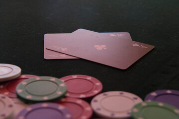 poker cards and chips