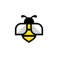 Bee icon logo vector.