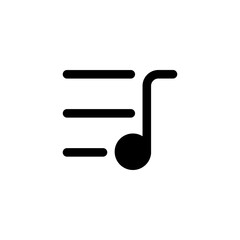 Music playlist line icon. linear style sign for mobile concept and web design. Musical note and list outline vector icon. Symbol, logo illustration. Vector graphics