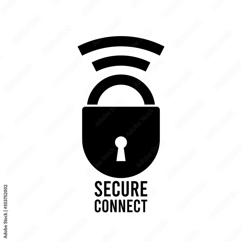 Poster ssl secure https certificate connection icon vector illustration isolated, black and white secured p
