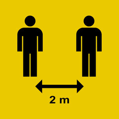 Please Keep Your Distance 2m Poster Sign Vector