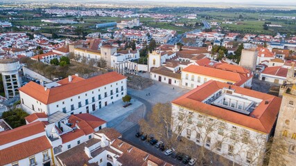 Historical center of Évora - Portugal. Aerial view of the historic center of Évora