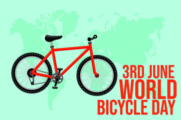 World bicycle Day 3rd June vector Illustration banner design.