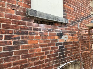 old brick wall with red bricks