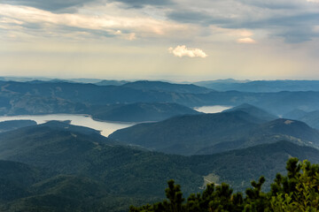 Beautiful view from Ceahlau mountain over the 
