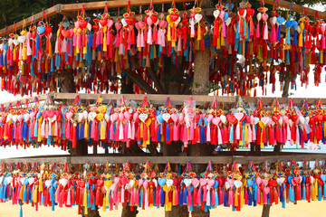 Chinese tradition to hang a heart on a tree  Valentine's Day