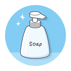 White liquid soap bottle icon