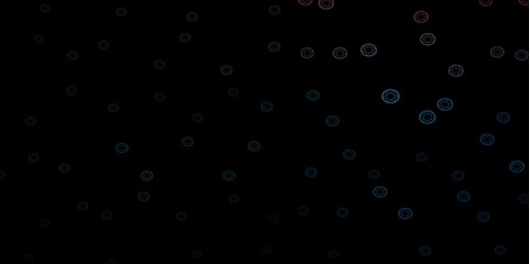 Dark Blue, Red vector backdrop with mystery symbols.