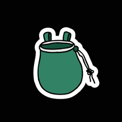 chalk bag for climbing doodle icon