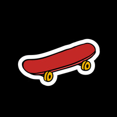 skateboard doodle icon