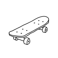 skateboard doodle icon