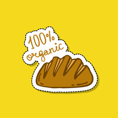 bread doodle icon, sticker