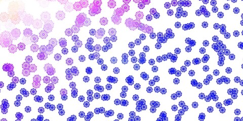 Light Pink, Blue vector layout with beautiful snowflakes.