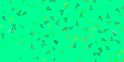 Light Multicolor vector texture with women's rights symbols.