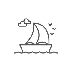 Sailing ship vector icon symbol isolated on white background