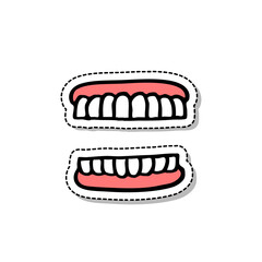 Fototapeta na wymiar denture doodle icon