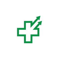 cross medical arrow  icon logo vector illustration design