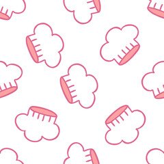 Obraz premium chef hat seamless doodle pattern
