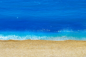 Sea beach, surf, aerial view