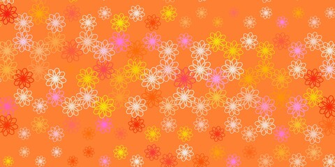 Light Pink, Yellow vector backdrop with bent lines.