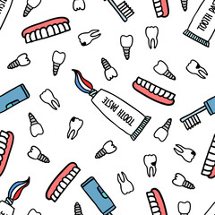 dental care seamless doodle pattern