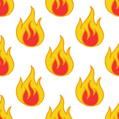 fire seamless doodle pattern