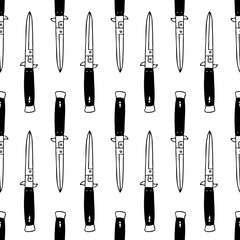 knife traditional tattoo flash seamless doodle pattern