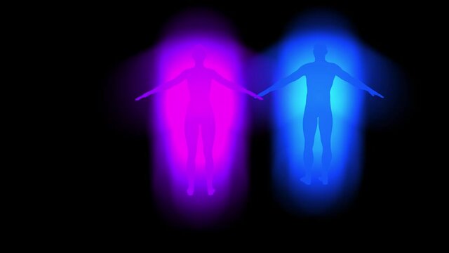 Cuerpo Masculino y femenino con resplandor, Animado 3d