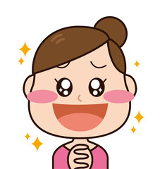 喜ぶ　女性　主婦