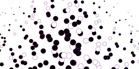 Dark Purple, Pink vector pattern with spheres. Abstract illustration with colorful spots in nature style. Pattern for booklets, leaflets.