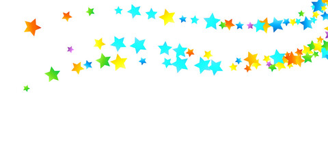 Rainbow Festive Confetti. Carnival Star Falling.