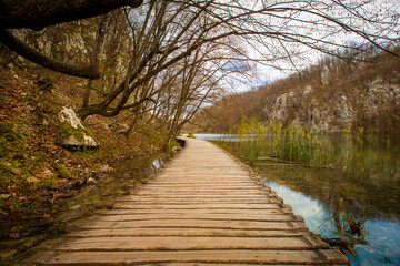 boardwalk in Plitvice Lakes National Park 