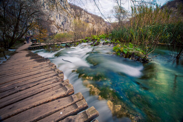 boardwalk in Plitvice Lakes National Park 