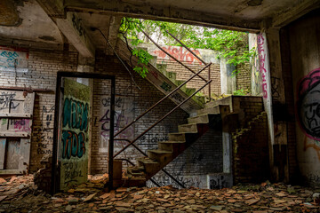 Fototapeta na wymiar Abandoned Stairwell