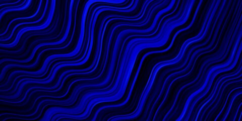 Dark BLUE vector backdrop with curves. Illustration in halftone style with gradient curves. Pattern for booklets, leaflets.