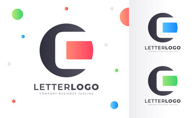 Colorful Gradient C Letter Logo Rounded Circle Logo Design Template for Property, restaurant, Health, shop, tech and all Kinds Company Business. Vector Template 