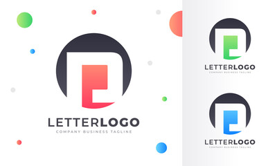 Colorful Gradient D Letter Logo Rounded Circle Logo Design Template for Property, restaurant, Health, shop, tech and all Kinds Company Business. Vector Template 
