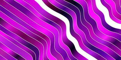 Dark Purple vector layout with wry lines. Gradient illustration in simple style with bows. Smart design for your promotions.