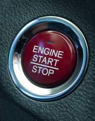 Engine start button close up
