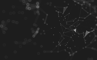 Abstract background. Molecules technology with polygonal shapes, connecting dots and lines....