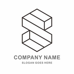Geometric Square Letter S Space Business Company Vector Logo Design