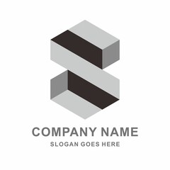 Geometric Square Letter S Space Business Company Vector Logo Design