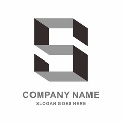Geometric Square Letter S Space Business Company Vector Logo Design