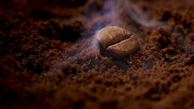 ground roasted, coffee bean smoke